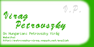 virag petrovszky business card