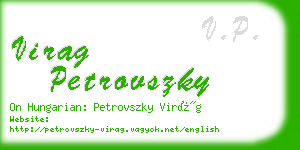 virag petrovszky business card